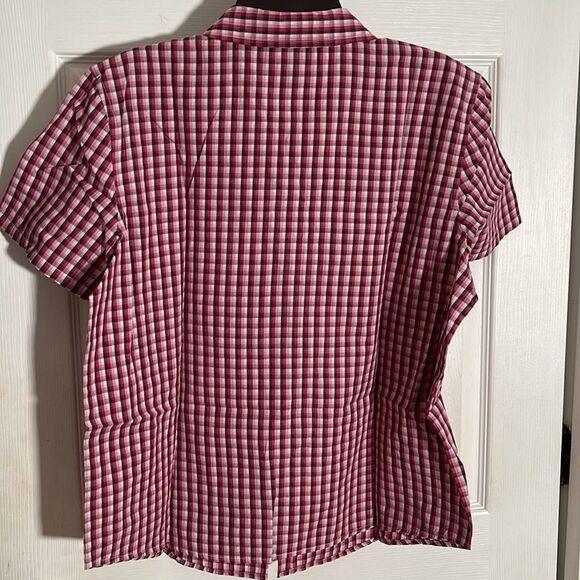 Style & Co. Ladies Red & White Checkered Blouse - Picture 2 of 4